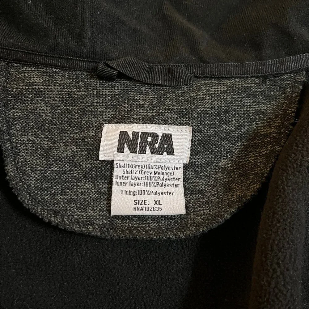 NRA mens jacket XL Grey Melange